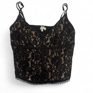 Heartloom Elegant Black Lace Camisole Top